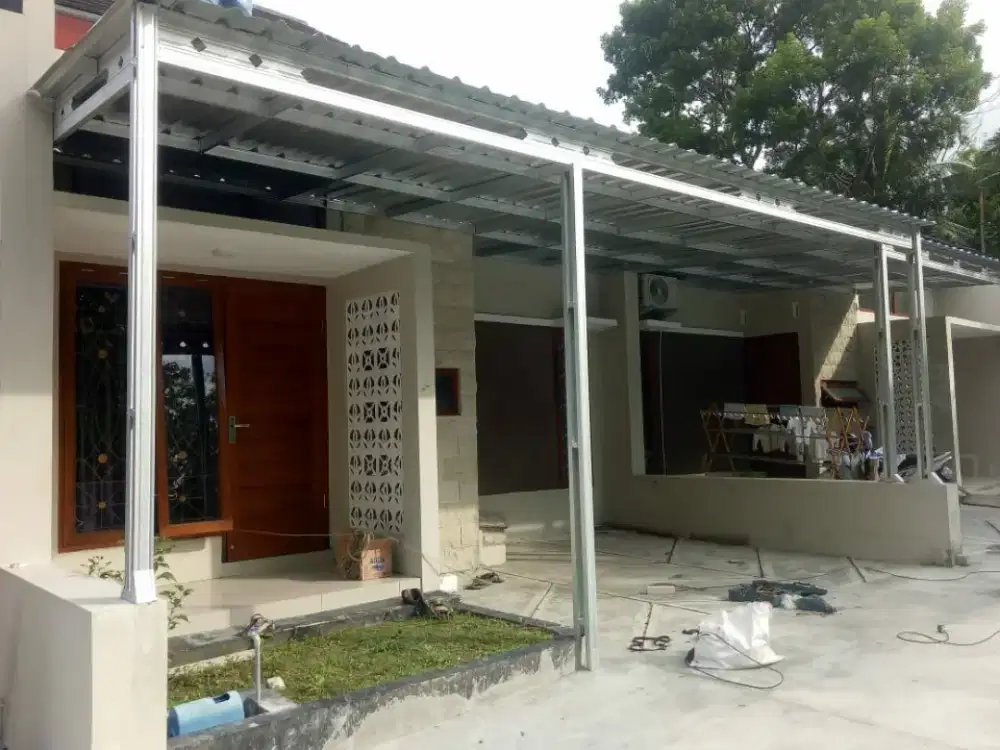 Pasang kanopi baja ringan berkualitas dan kontruksi berstandar sni
