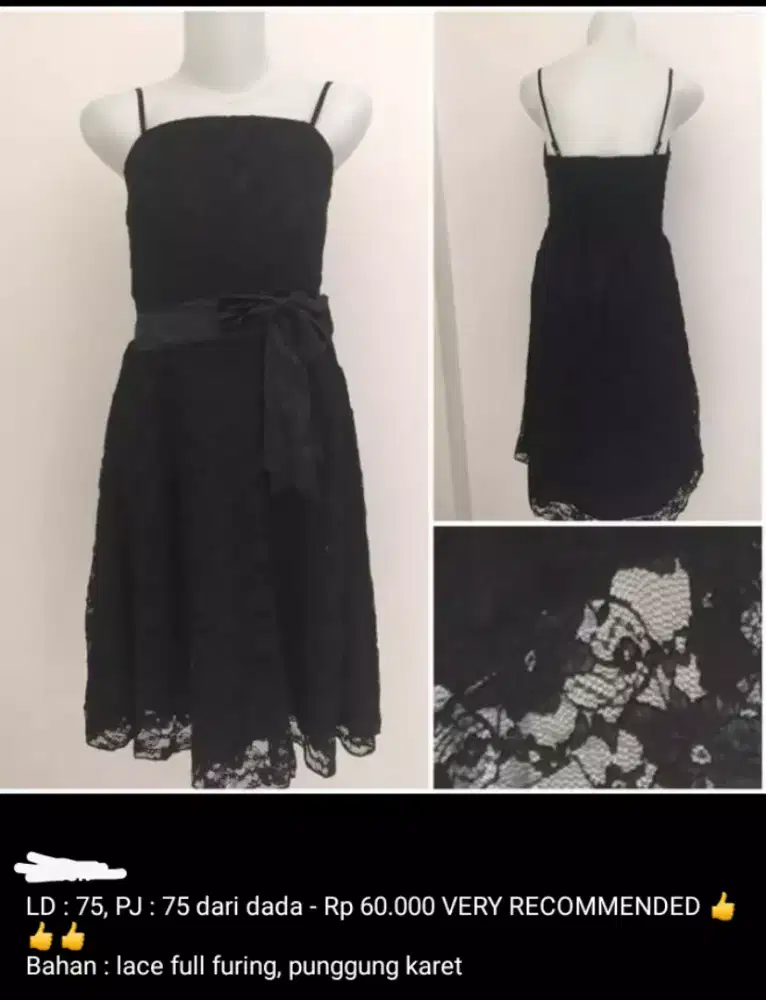 Dress pesta hitam brokat