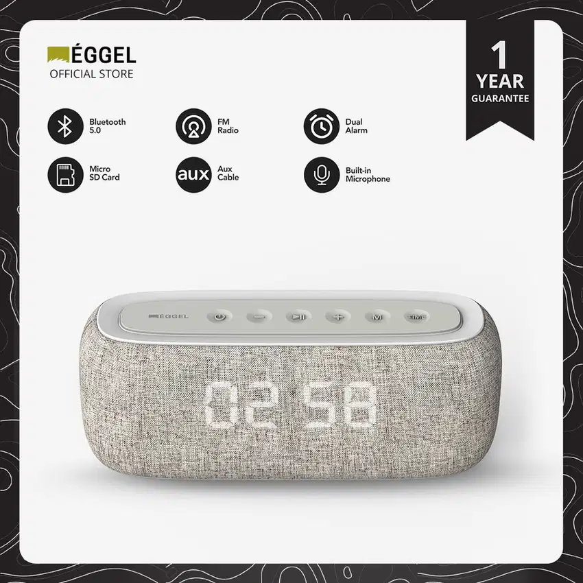 EGGEL Home Clock Speaker Radio Blutooth