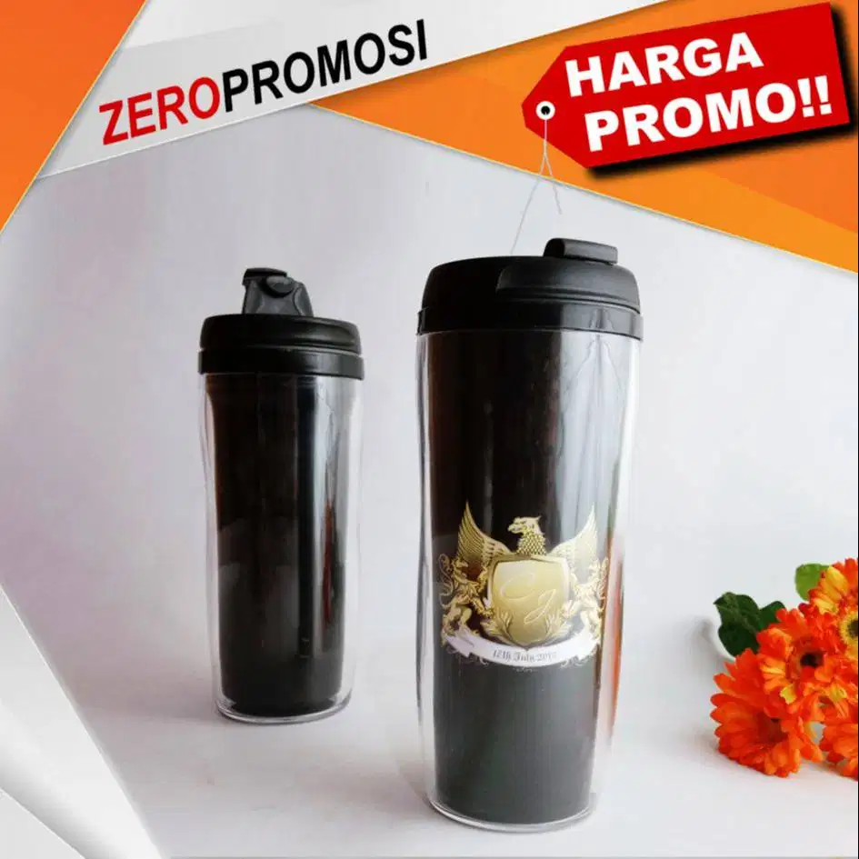 Souvenir Tumbler Botol Minum Starbucks Insert Paper Hitam Custom