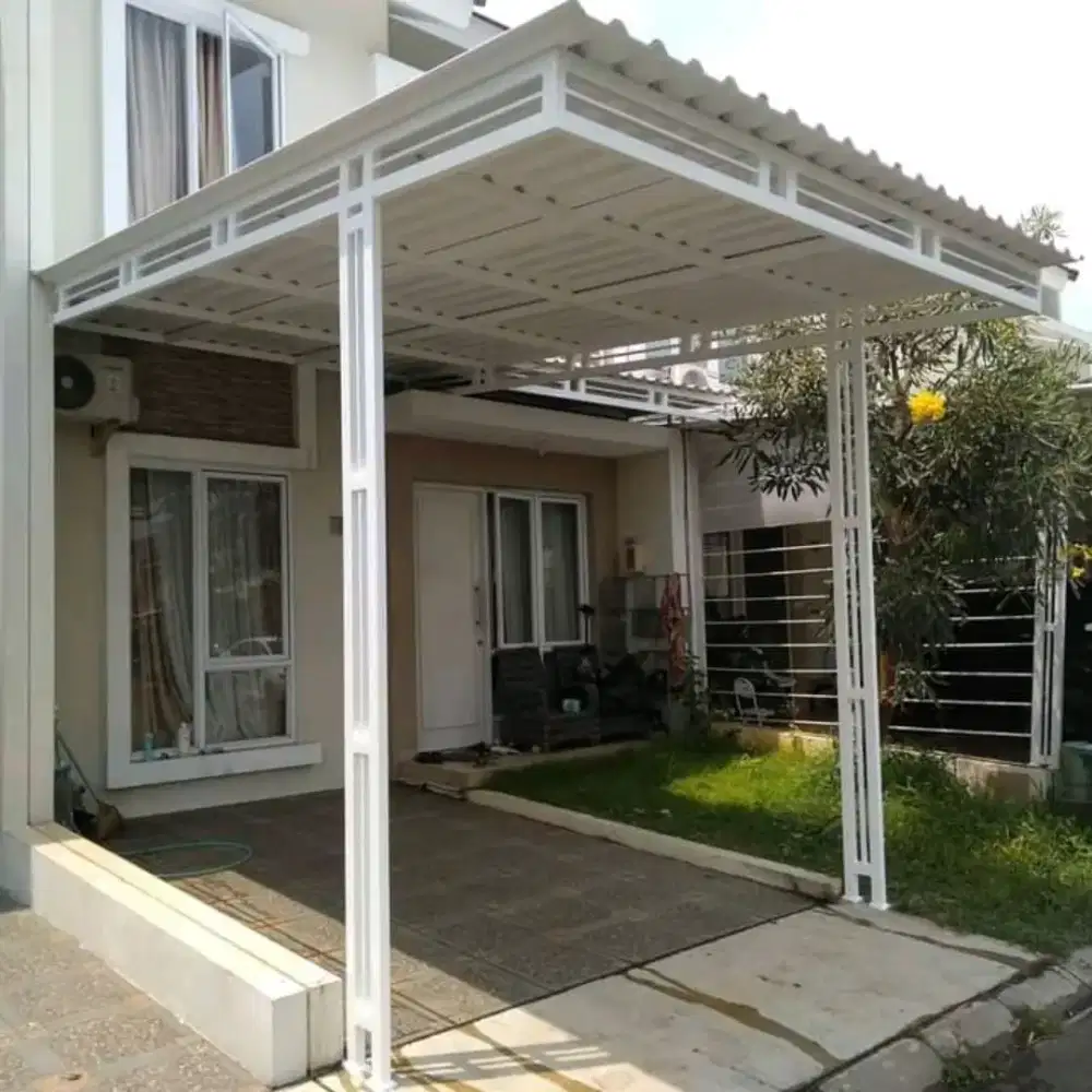 Kanopi minimalis atap spandek,alderon,kaca