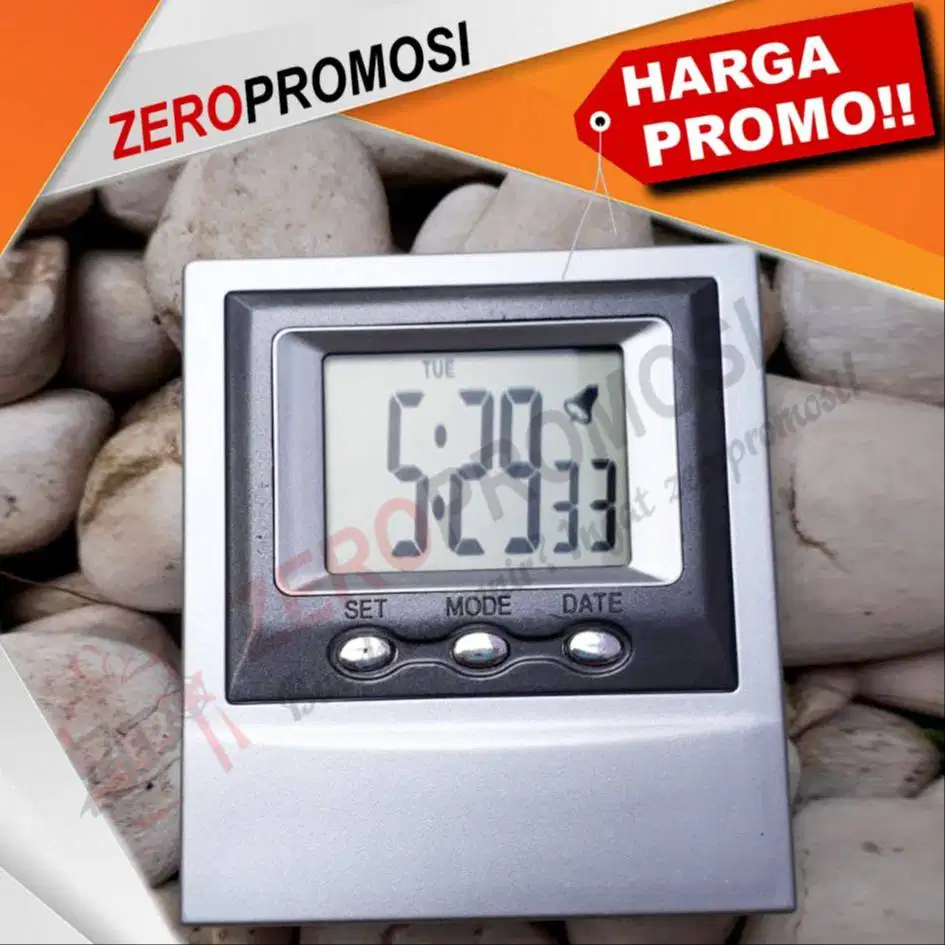 Souvenir Jam Meja Digital Promosi JMP-01 Custom Logo