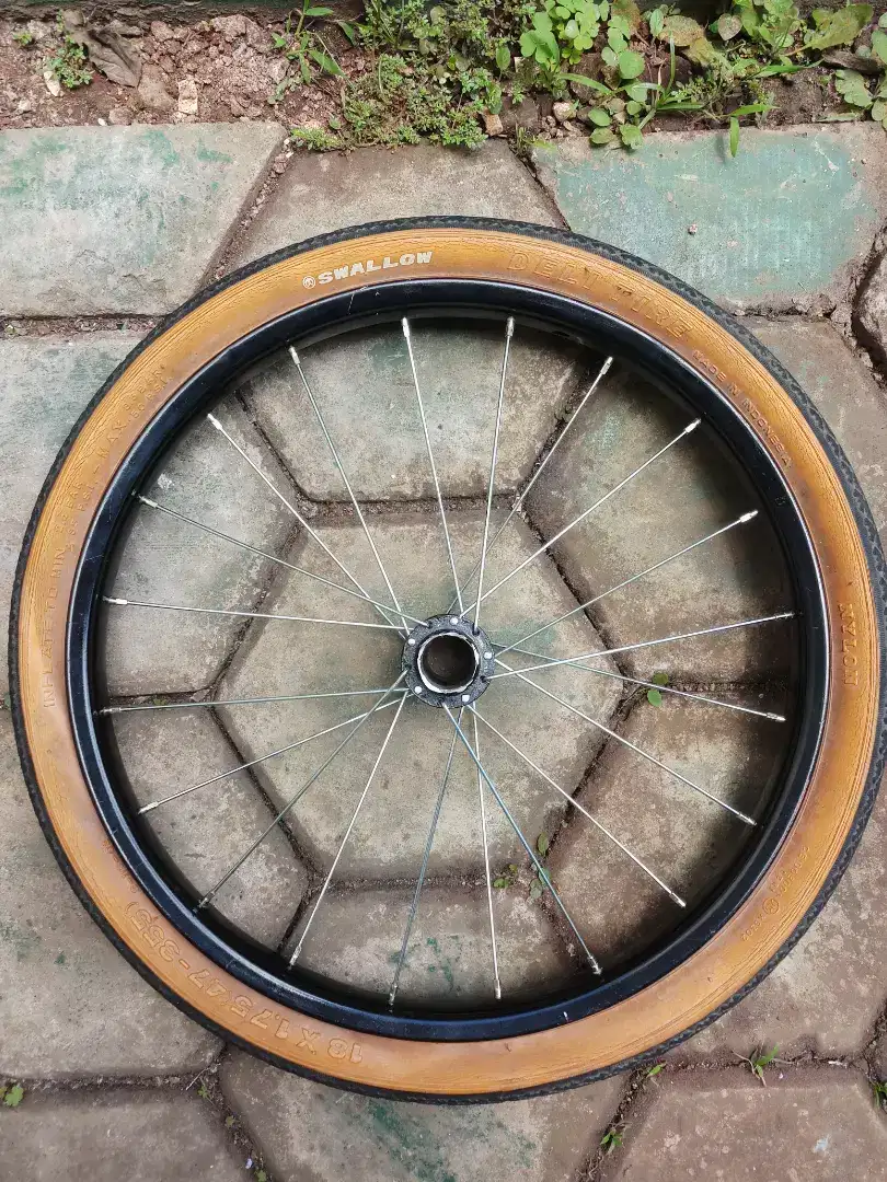 Velg dan ban luar sepeda uk18 sepasang