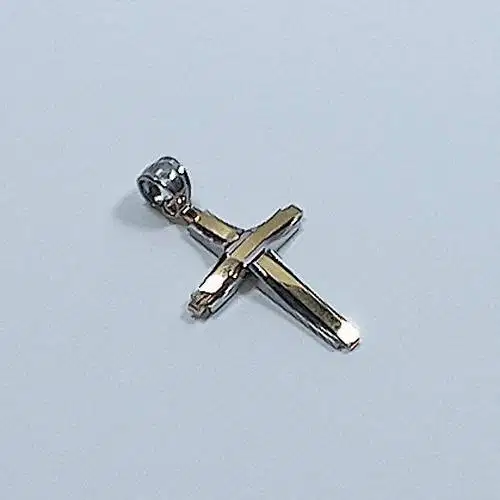 Liontin Kalung Salib Titanium Gold Silver Cross Necklace 2cm x 3cm New