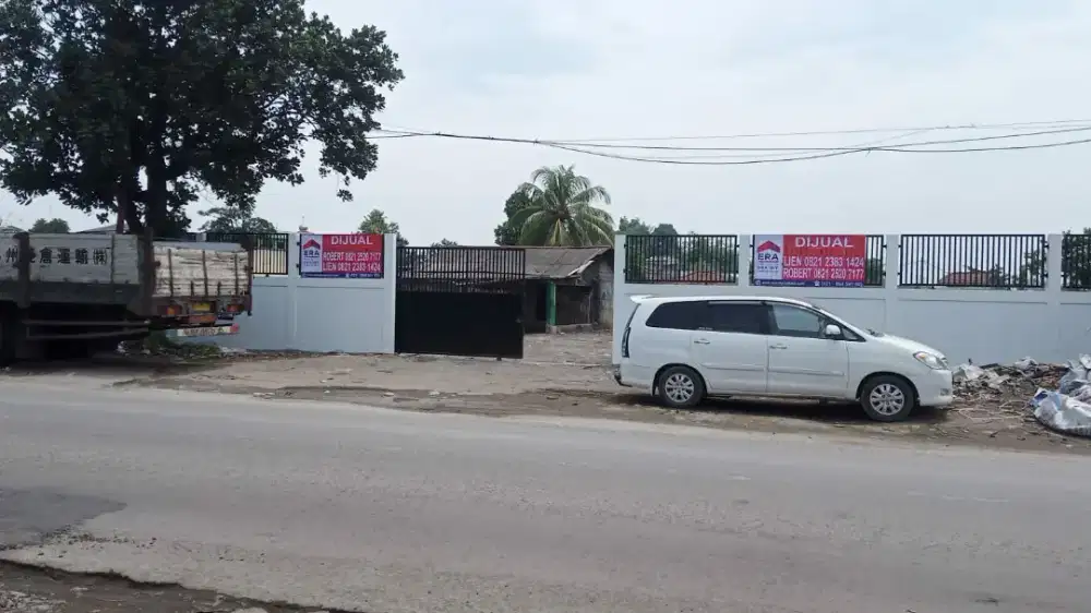 Dijual tanah pinggir jalan raya di Jln Narogong Km.26.5 Cilengsi Bogor