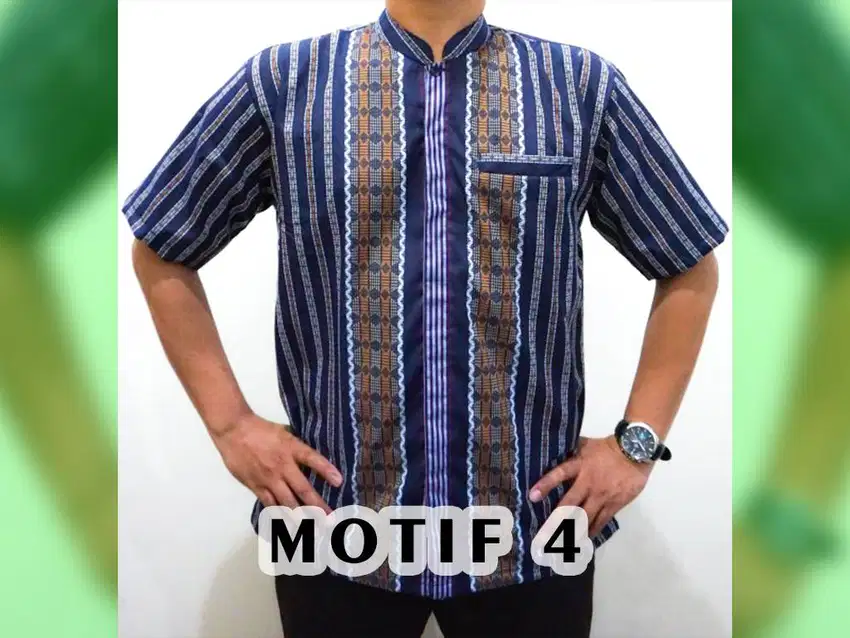 Kemeja Lengan Pendek Motif Songket Modern Banyak Pilihan Motifnya