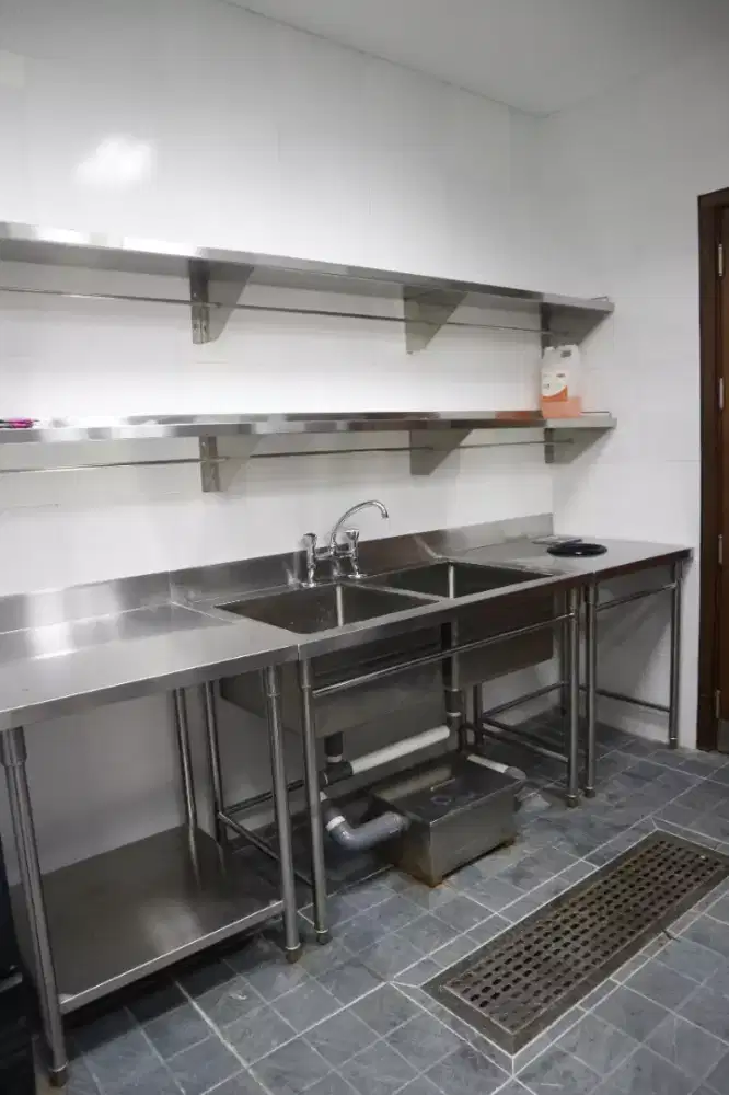 Meja Set Rak Sink Stainless