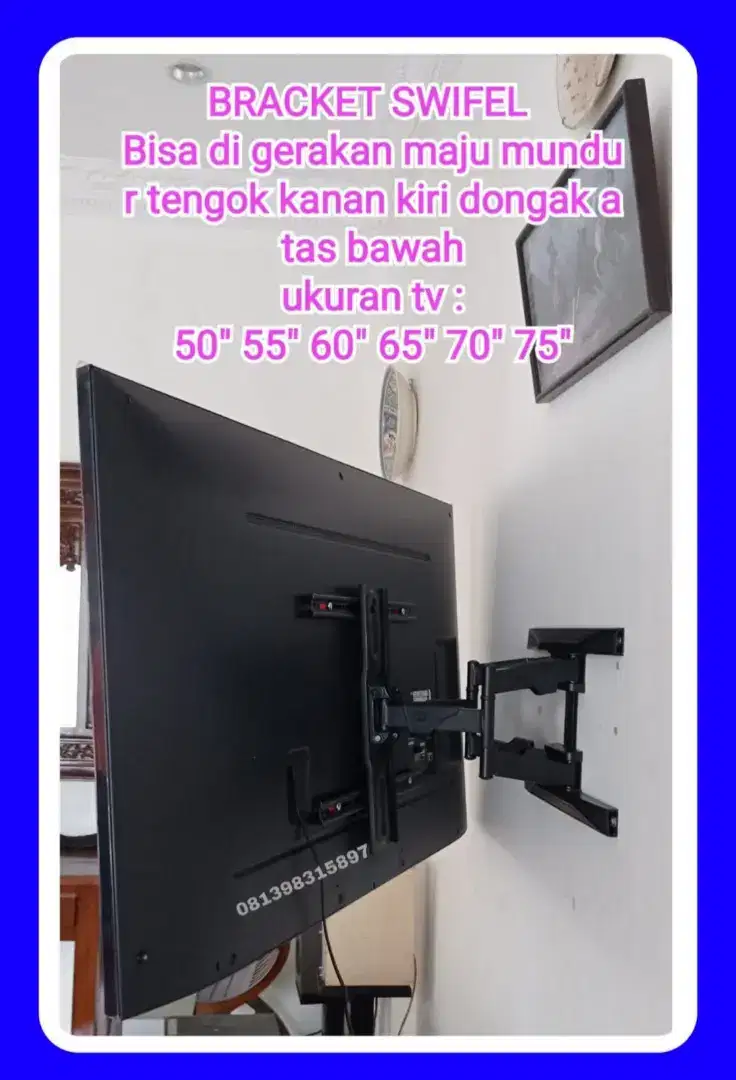 Bracket TV  Plus Pasang  50inchi s/d 75inchi  Cocok Semua merk tv