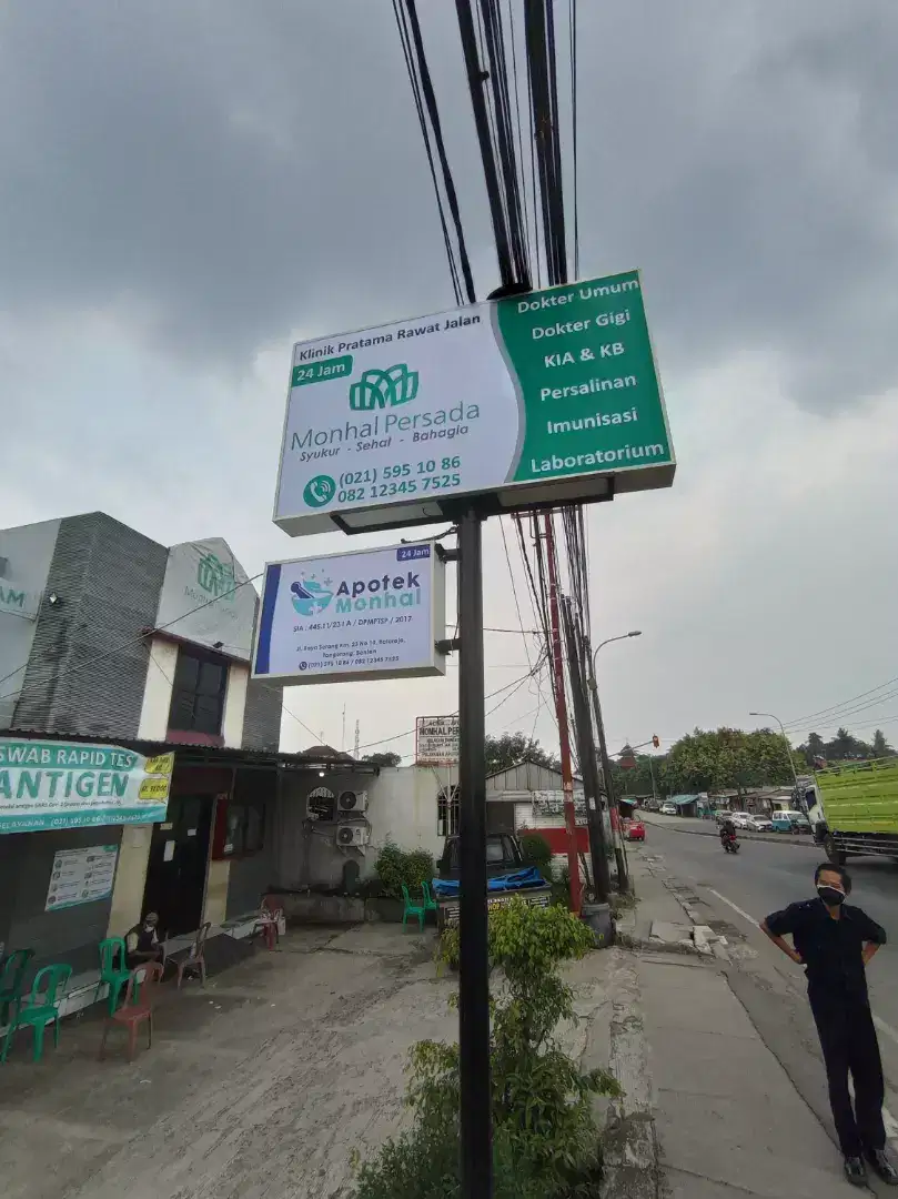 Neonbox persegi Klinik Apotek kesehatan rumah sakit