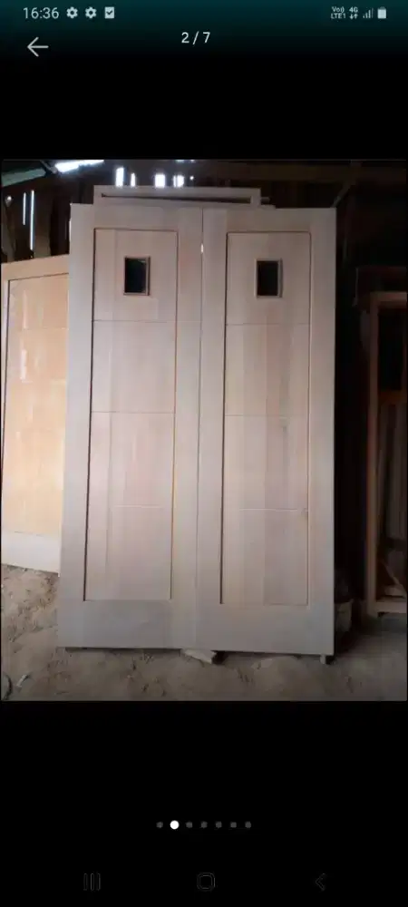 Kusen depan +pintu dobel komplit jendela kayu kamper samarinda Oven