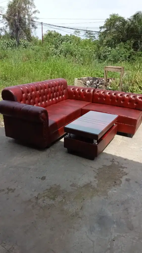 Sofa L Kancing minimalis