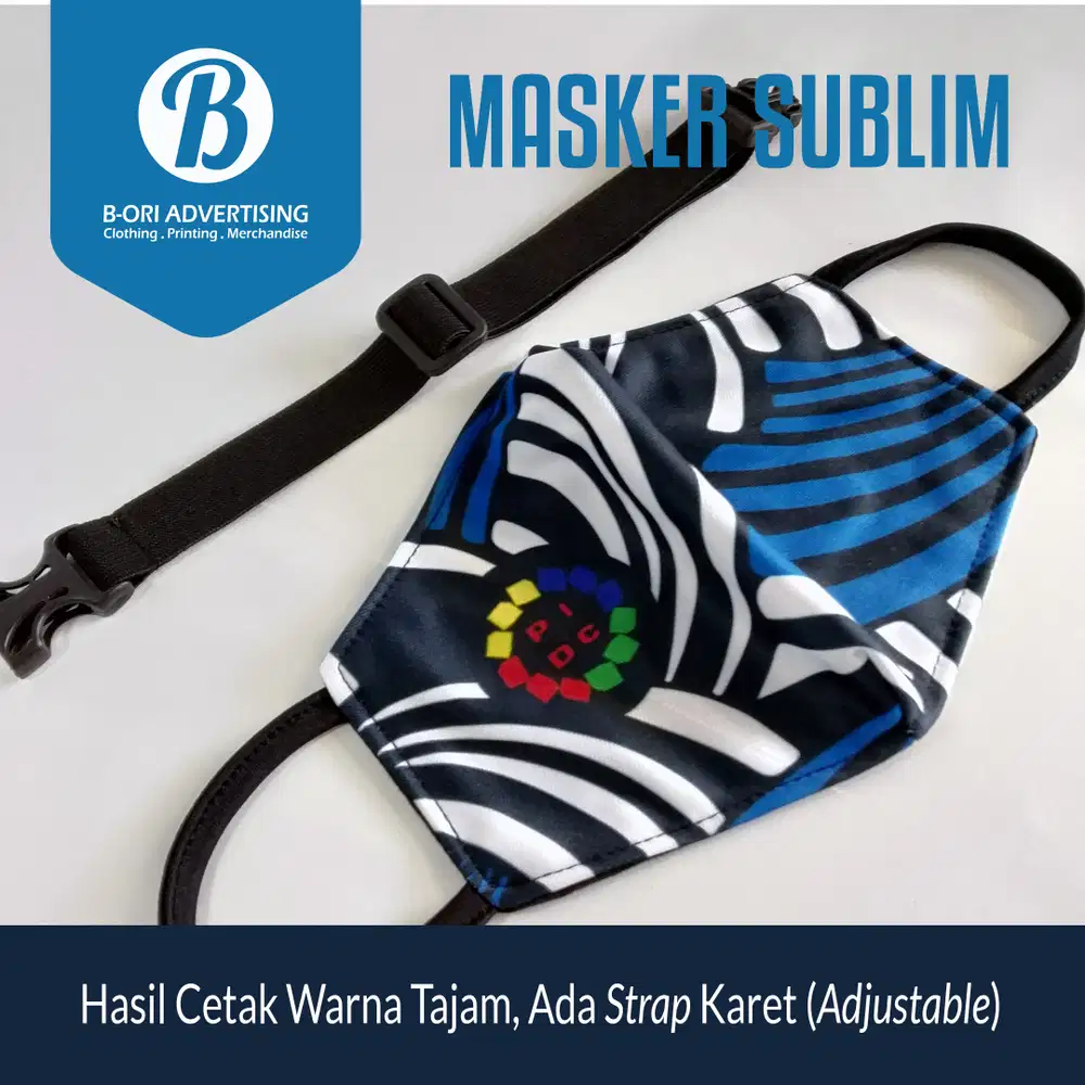 MASKER KAIN FULL-COLOR PRINTING: SUPPORT CORPORATE BRANDING / COLOR
