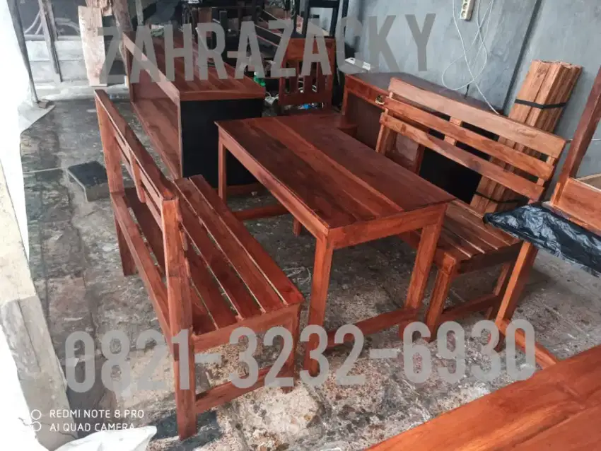 Meja kursi sandaran warkop