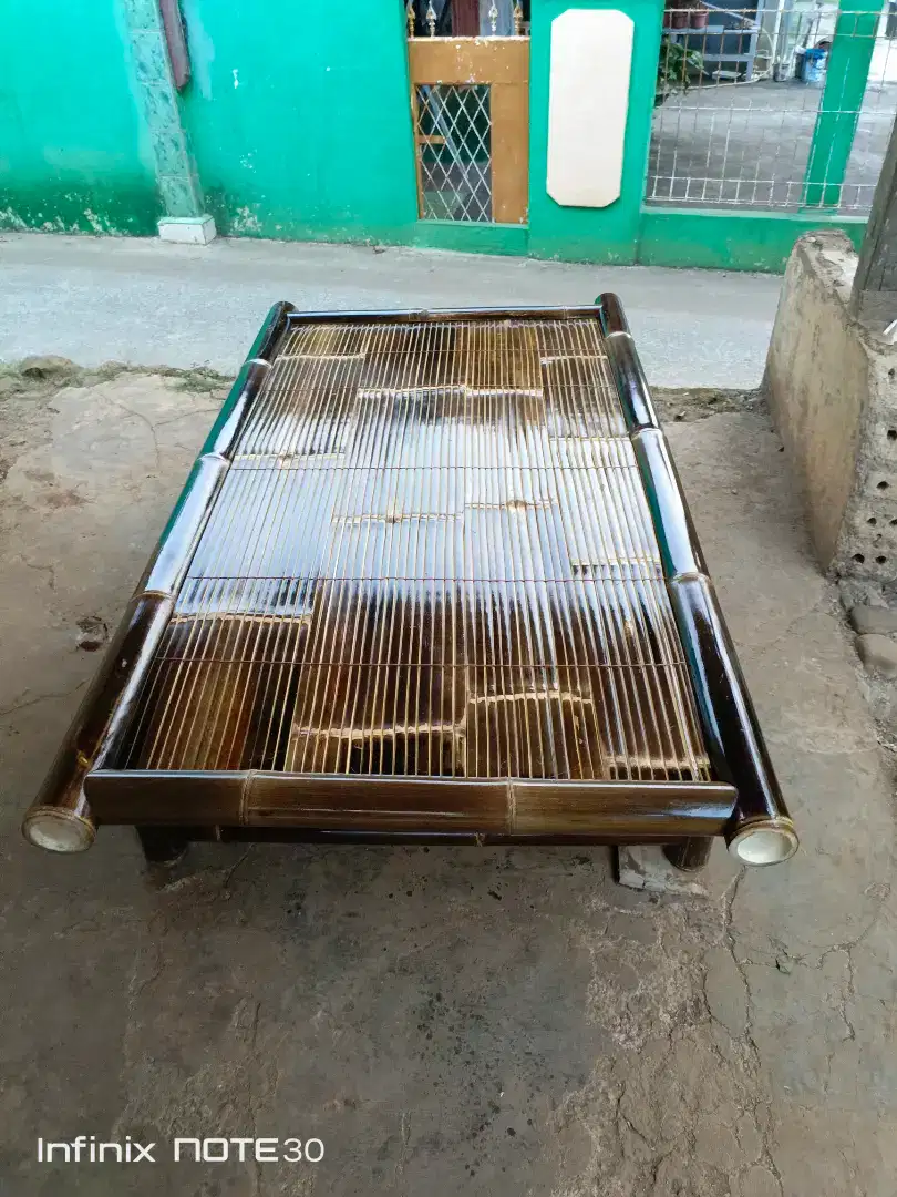 Bale bambu kursi bambu hitam COD bayar di tempat