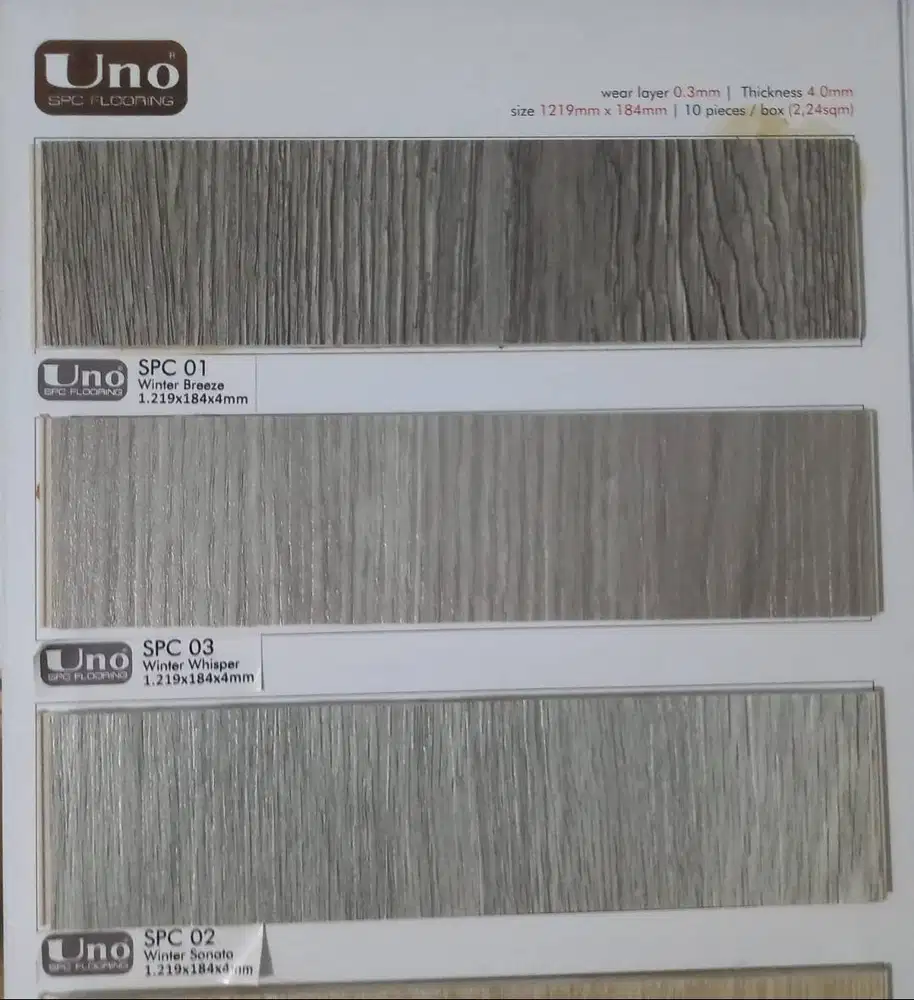 Winter Series adalah seri SPC Flooring dari Uno Flooring