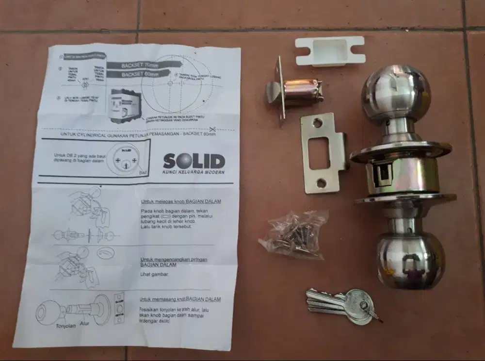 Solid Cylinder Lockset C604 x 400 US32 (A-720)
