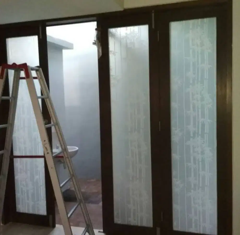 Stiker Sanblast motif &kacafilm buat tampilanruangkaca jadi berkreasi