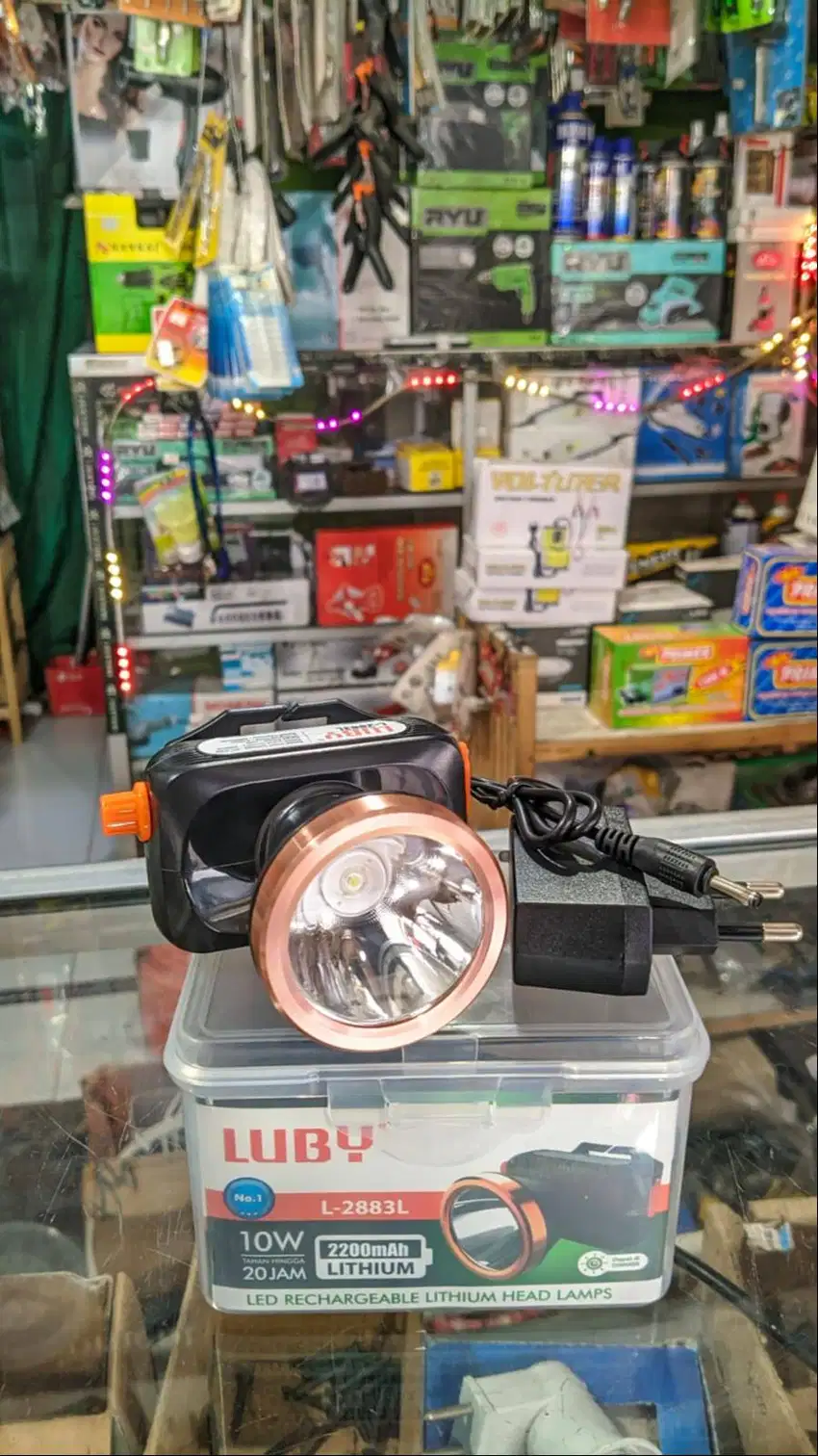 Headlamp Senter Kepala Cas Cas an Headlamp Luby 10w Tahan 20 Jam