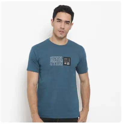 RBJ Kaos Pria  - Tritone Teal, M atau XL