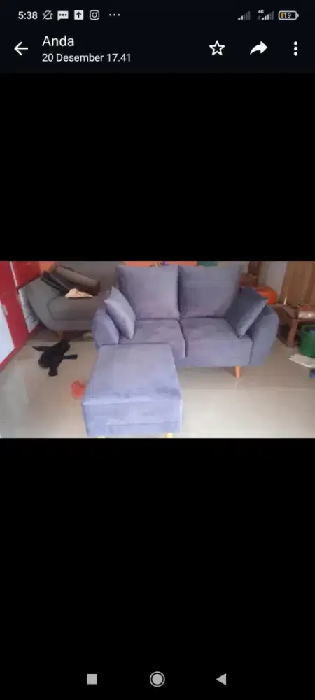 Sofa retro 2 seat plus puff lebar
