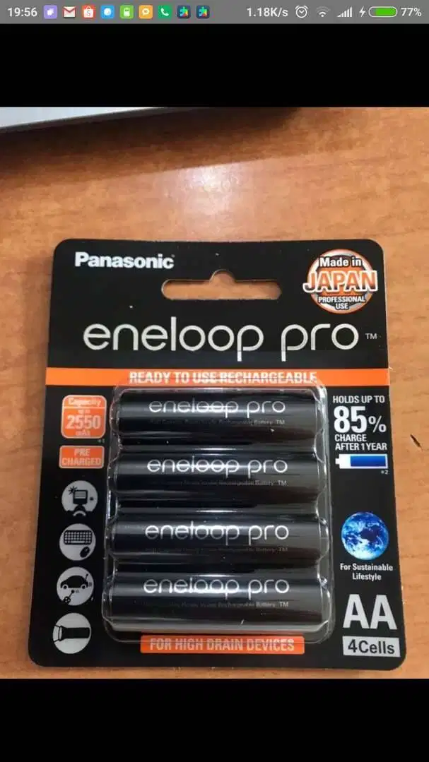 Eneloop Pro A2 2550mah Baterai Charger Cas A2 AA Made in Japan