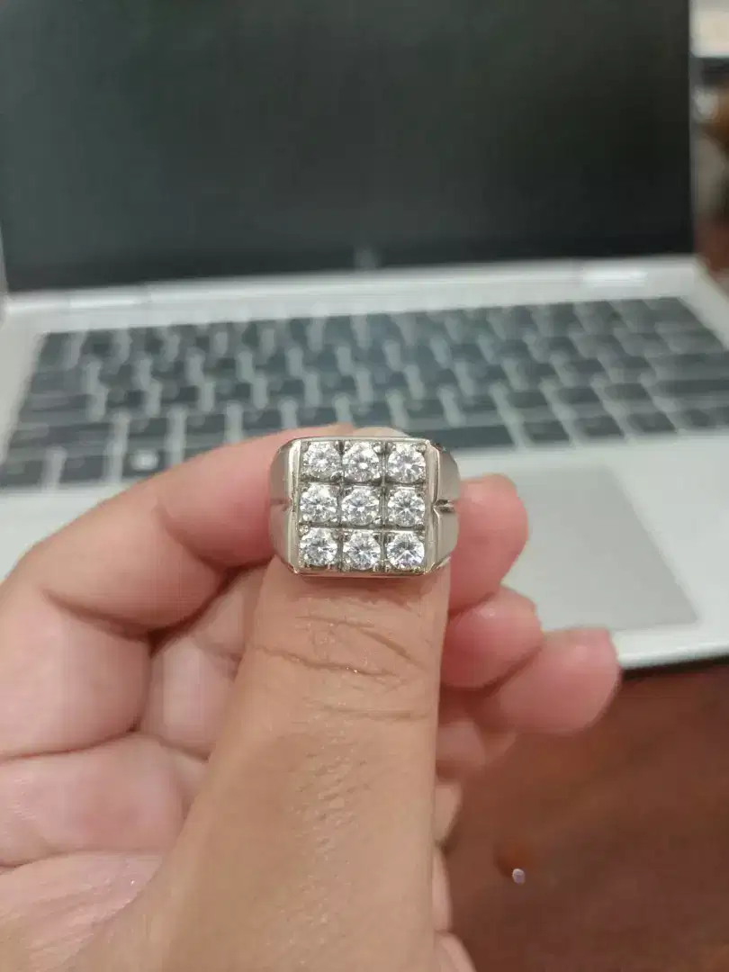 Nego aja simulant diamond intan berlian ring perak handmade