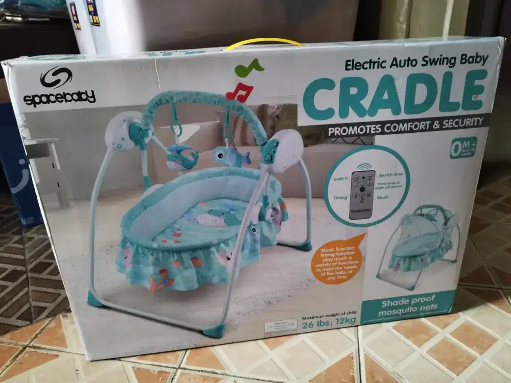 Ranjang baby electric auto swing baby Green