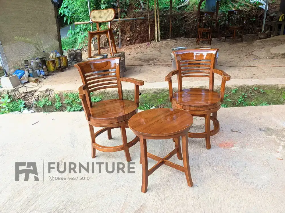 Kursi teras puter jati free ongkir