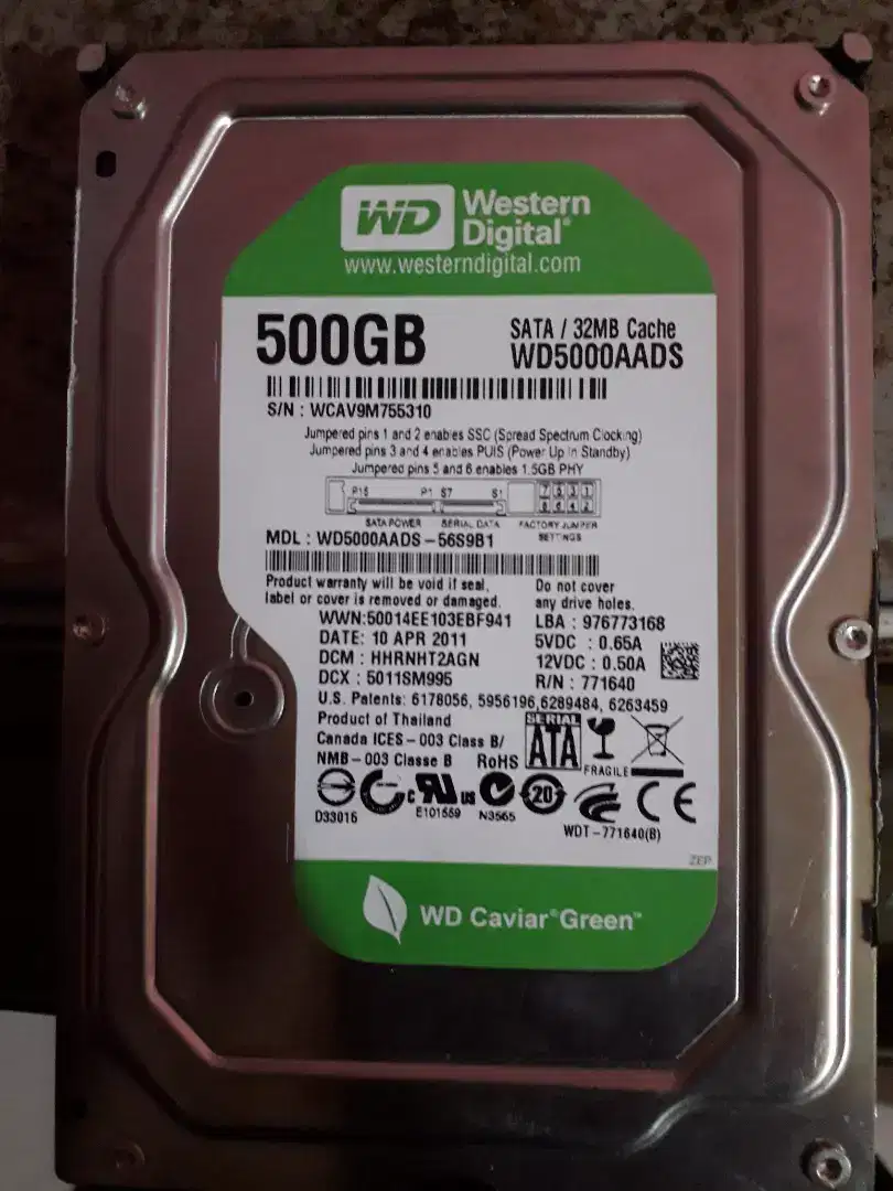 Harddisk hard disk komputer PC 500 gb sata western digital