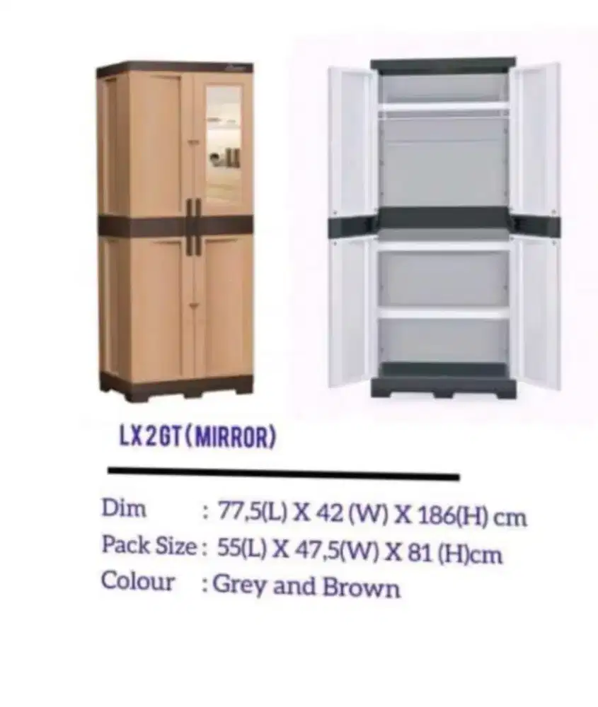 Lemari Pakaian Plastik 2 Pintu / Lemari Baju Plastik 2 Pintu 16