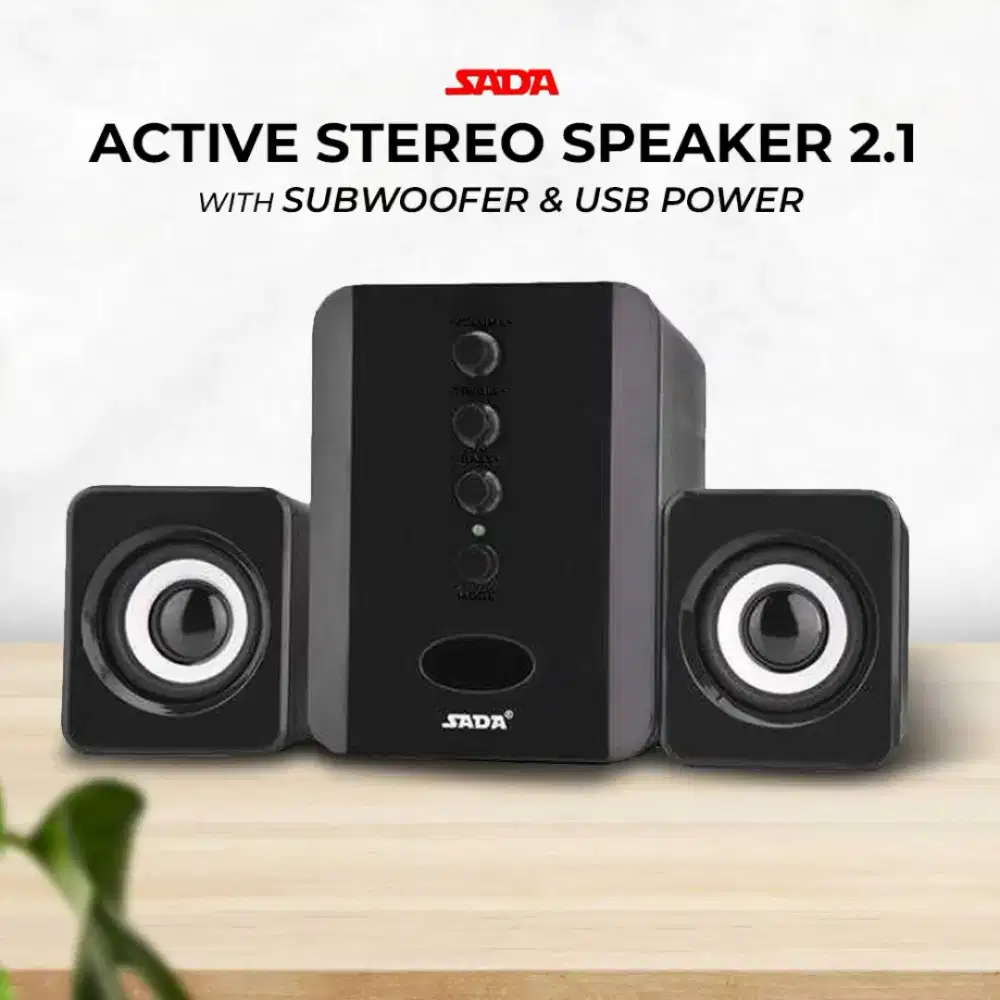 SADA active speaker stereo 2,1 with subwoofer & USB power