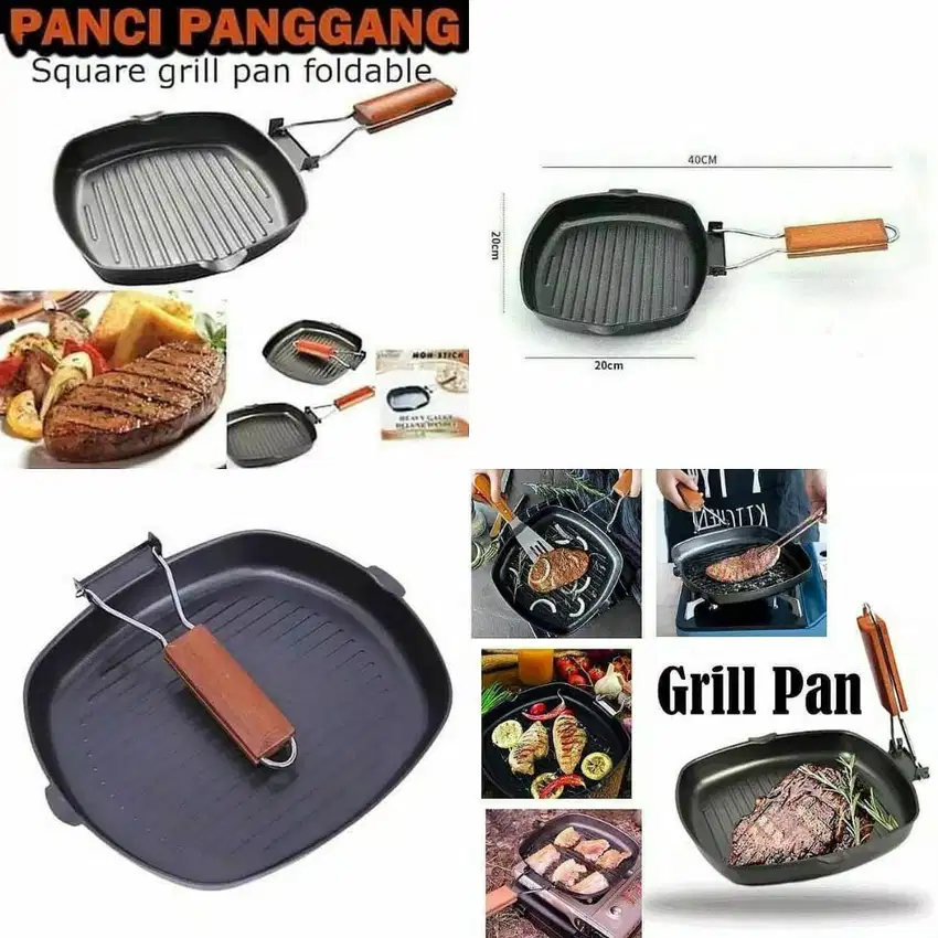 Panci Square Grill Pan 20 cm Wajan Untuk Panggangan