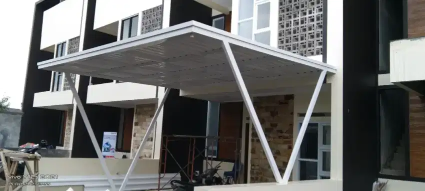 Kanopi kaca,kanopi balcon,alderon,upvc,solarflat,twinlite,stainless