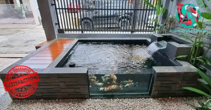 Jasa service profesional kolam koi bocor, keruh, berlumut bergaransi