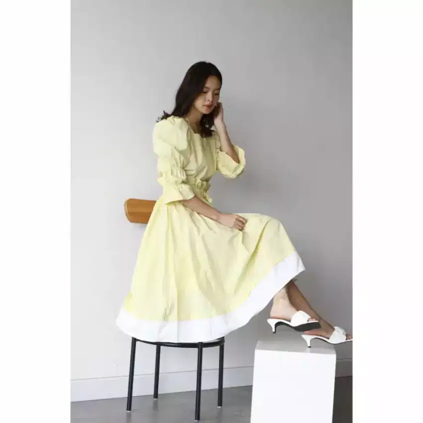 Rok wanita warna pastel model serut
