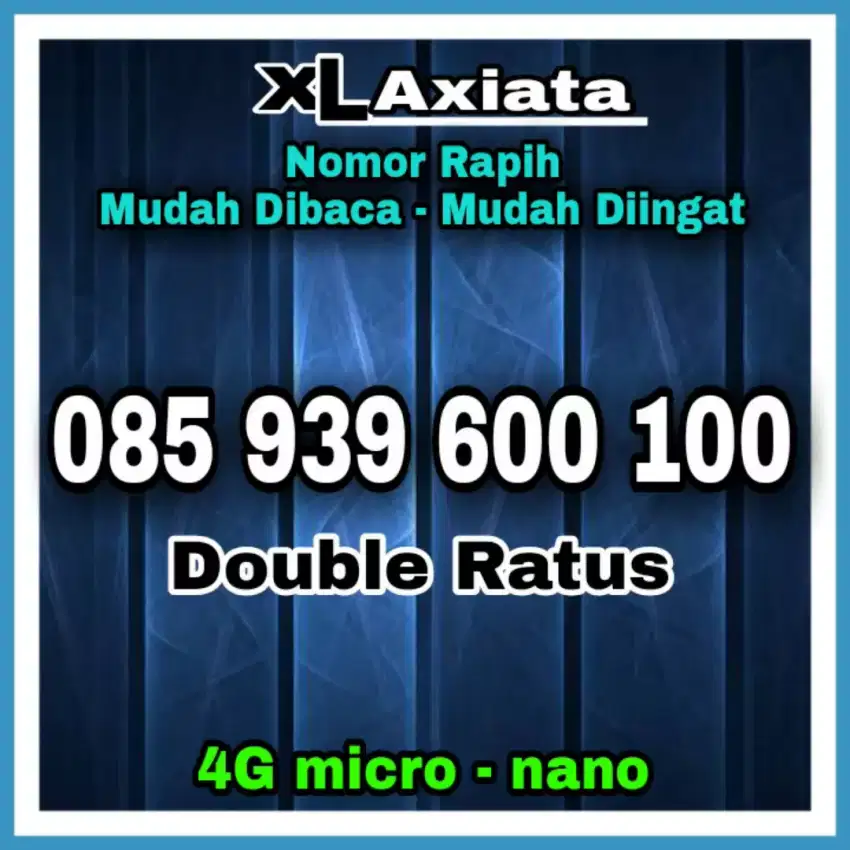 NOMOR CANTIK XL KARTU PERDANA AXIATA SERI DOUBLE RATUS NOMER RAPIH 600