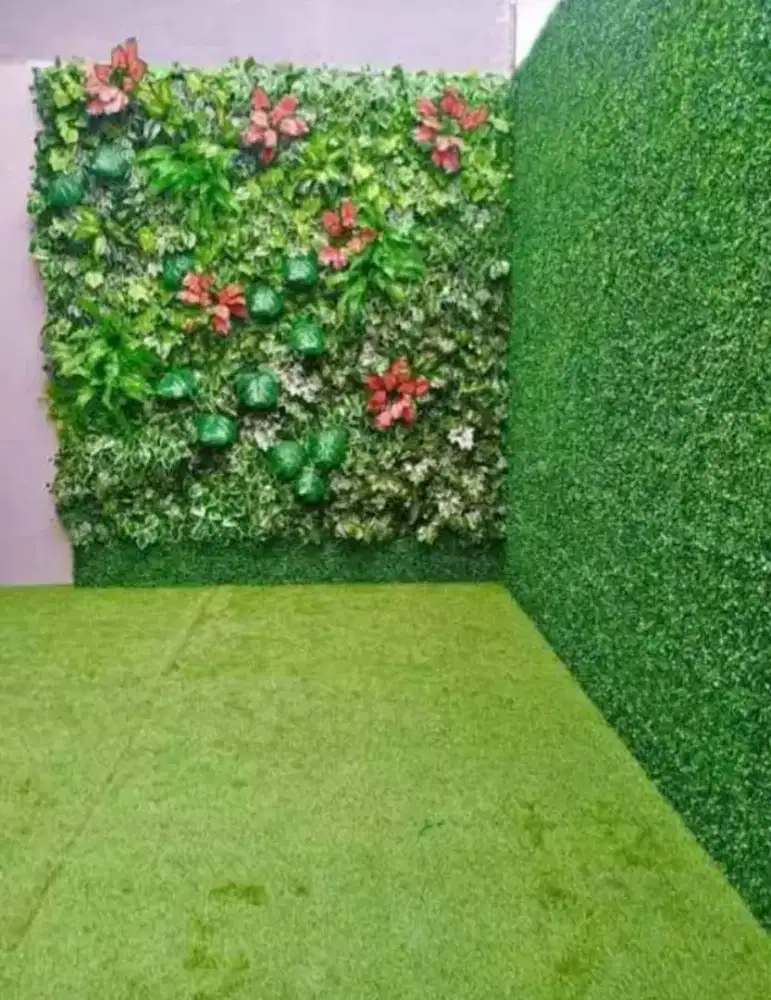 VERTICAL GARDEN SINTETIS DAN POHON ASLI HARGA PERMETER