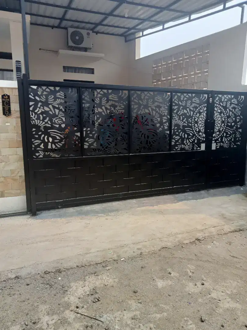 Pagar rumah motif plat laser kating