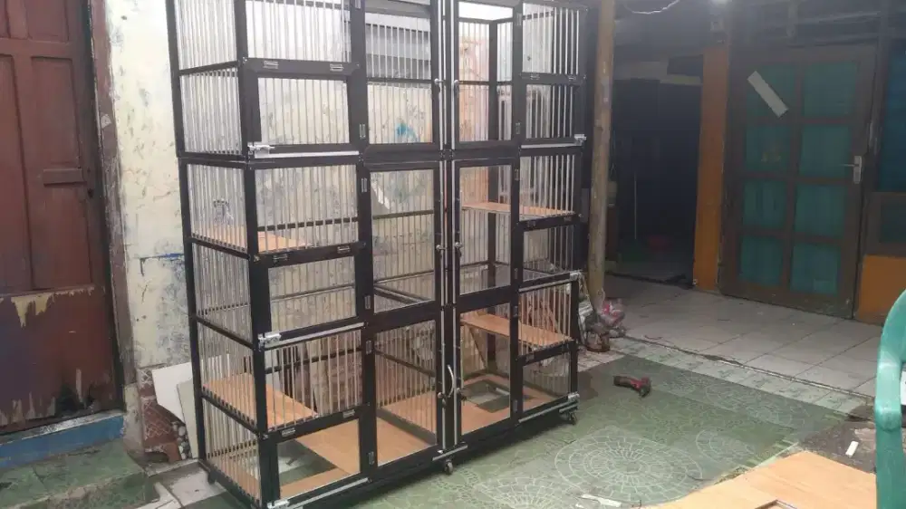 Kandang kucing Almunium 6 lantai keramik