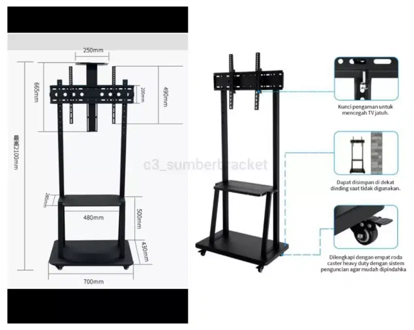 Standing bracket  tv jumbo