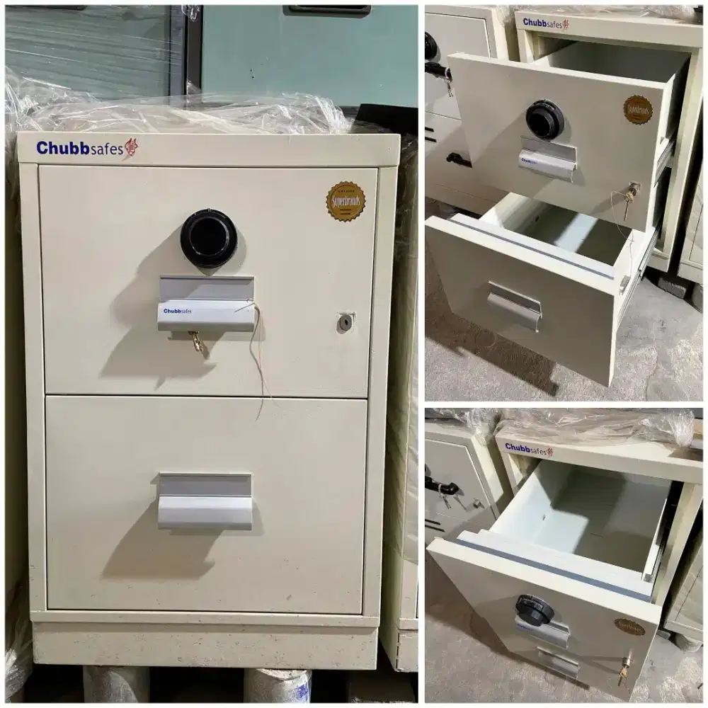Fireproof chubb 2 laci seri 9000 Rpf tahan api chubbsafes rekondisi