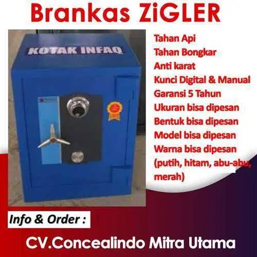 lemari Brankas SNI Zigler Conceal Lemari Besi Cooler Takalar Tahan Api