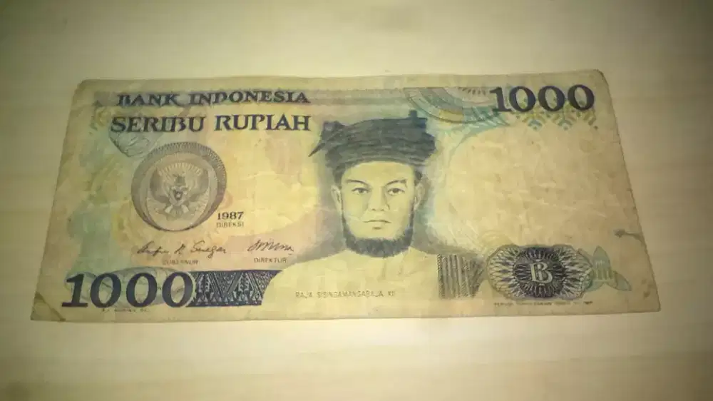 Uang kertas kuno Seribu Rupiah thn 1987