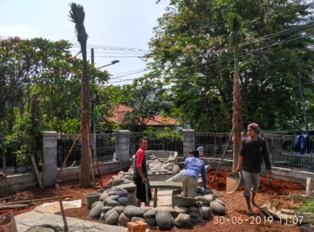 Tukang Kolam Ikan Koi natural | batu kali | shafataman