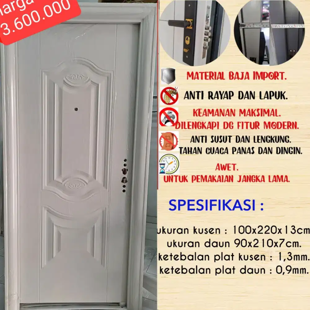 Pintu baja / pintu aluminium / pintu rumah / pintu import