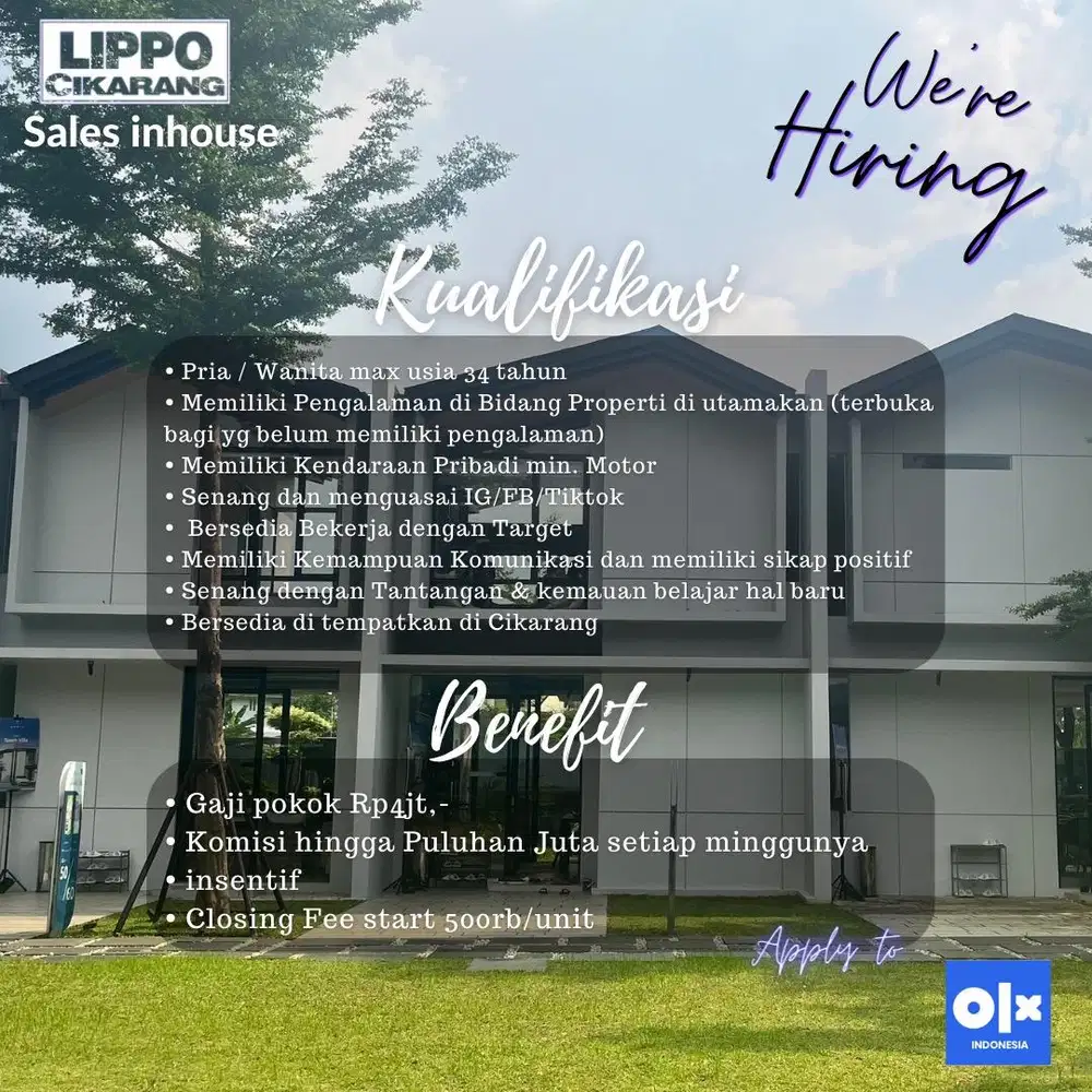Lowongan kerja Sales Properti Cikarang