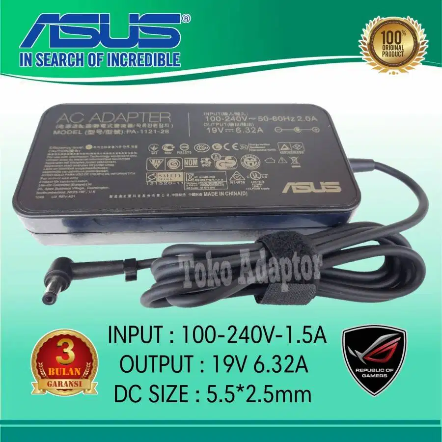 ADAPTOR  CHARGER ASUS GAMING ROG TUFF GAMING 19V-6.32A 120W ORIGINAL