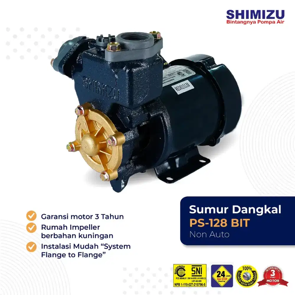 Pompa Air Listrik Shimizu PS128BIT Pendorong Sumur Non Otomatis