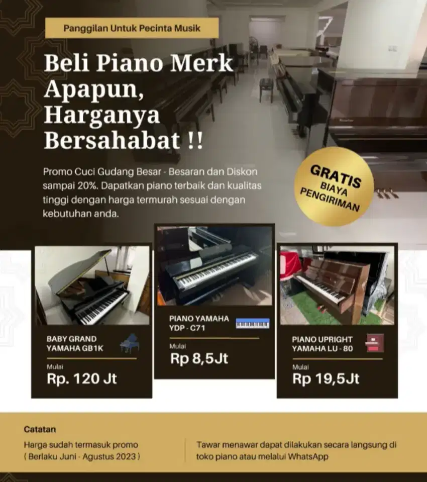 Jual piano merek Kawai,Yamaha  ,dan berkualitas import