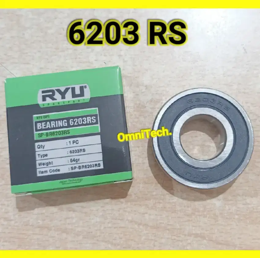 Bearing Laher Lahar 6203 RS Bering 6203RS RYU